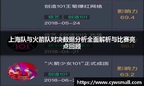 上海队与火箭队对决数据分析全面解析与比赛亮点回顾